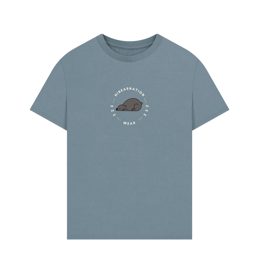 Stone Blue Black Bear and Lonely Pine on an Oversized Tee Dusk