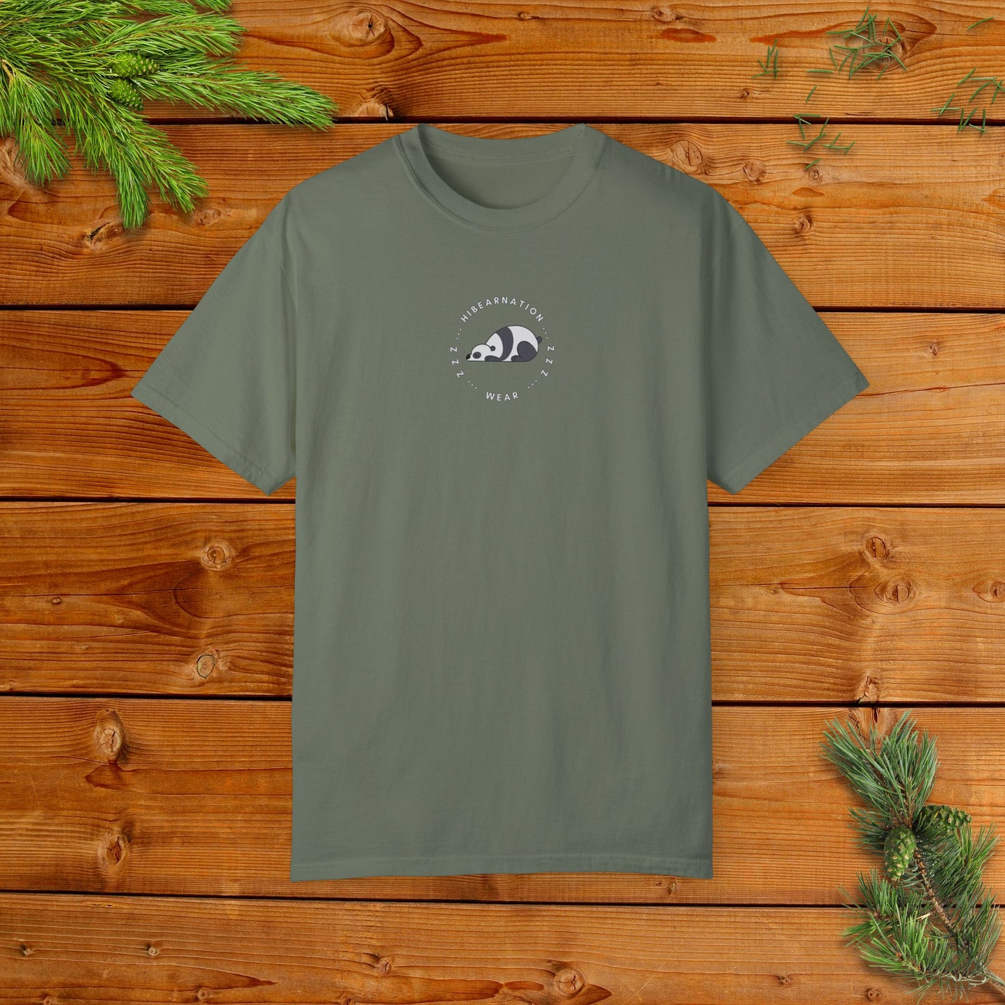 Unisex Garment-Dyed T-Shirt - Chill Bear & Panda Design | Perfect for Nature Lovers