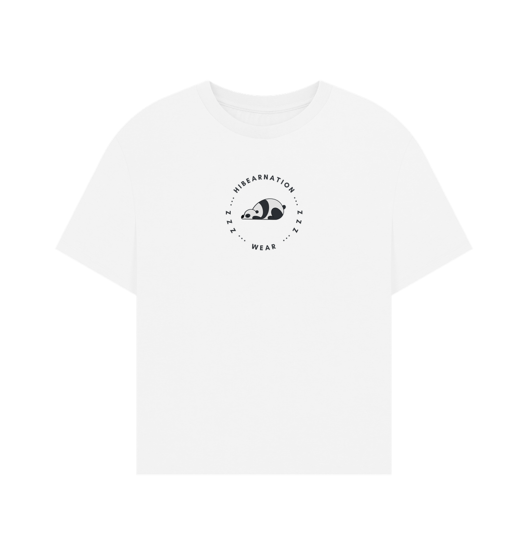 White Women's Oversized Panda Top