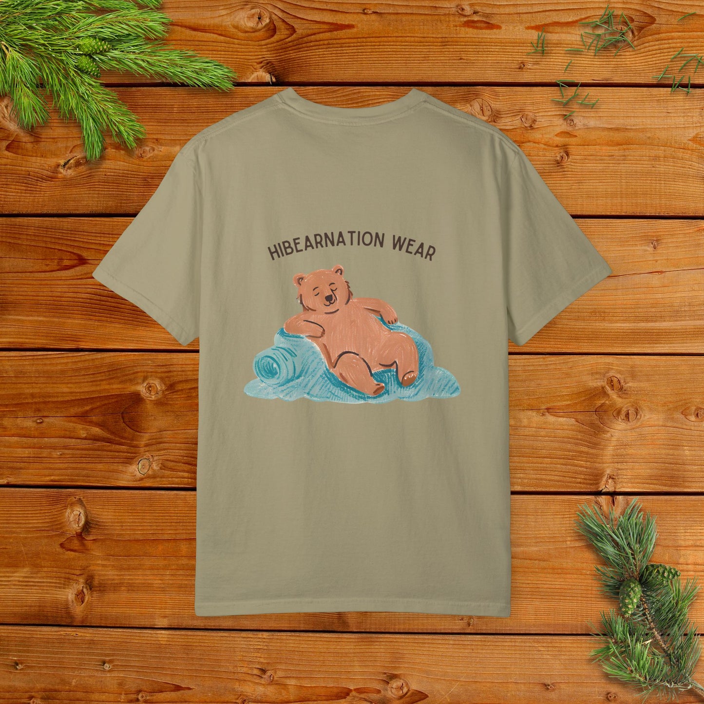 Unisex Garment-Dyed T-Shirt - Chill Bear & Panda Design | Perfect for Nature Lovers