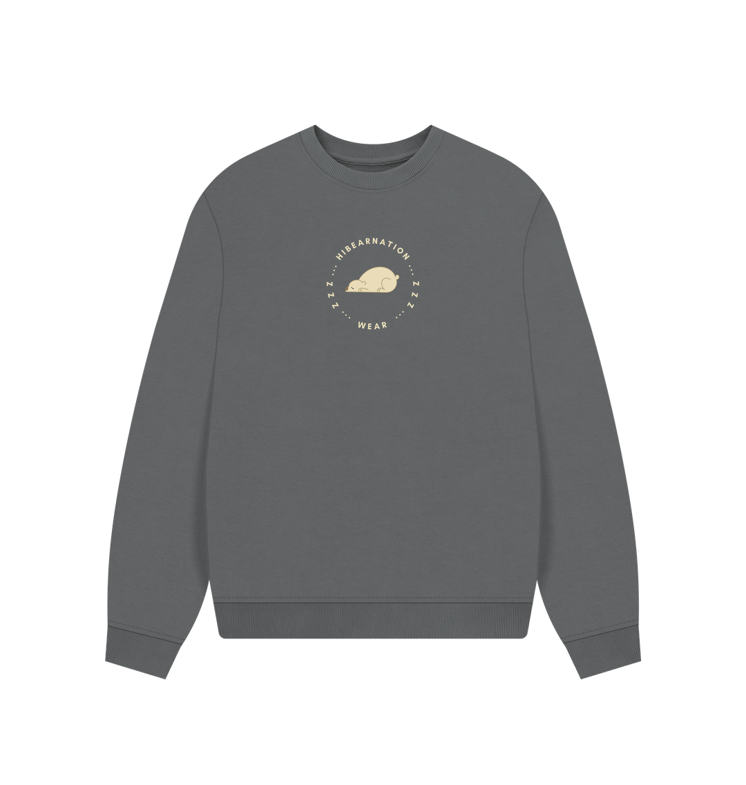 Slate Grey Kermode Bear Womens Oversized Loungewear Sweater