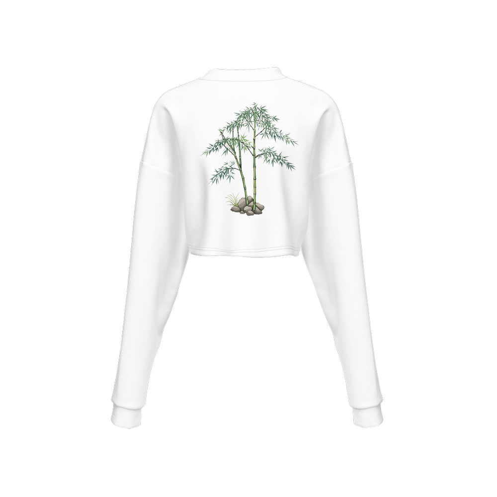 Women's Cropped Crewneck Sweatshirt-Techno Scuba Knit