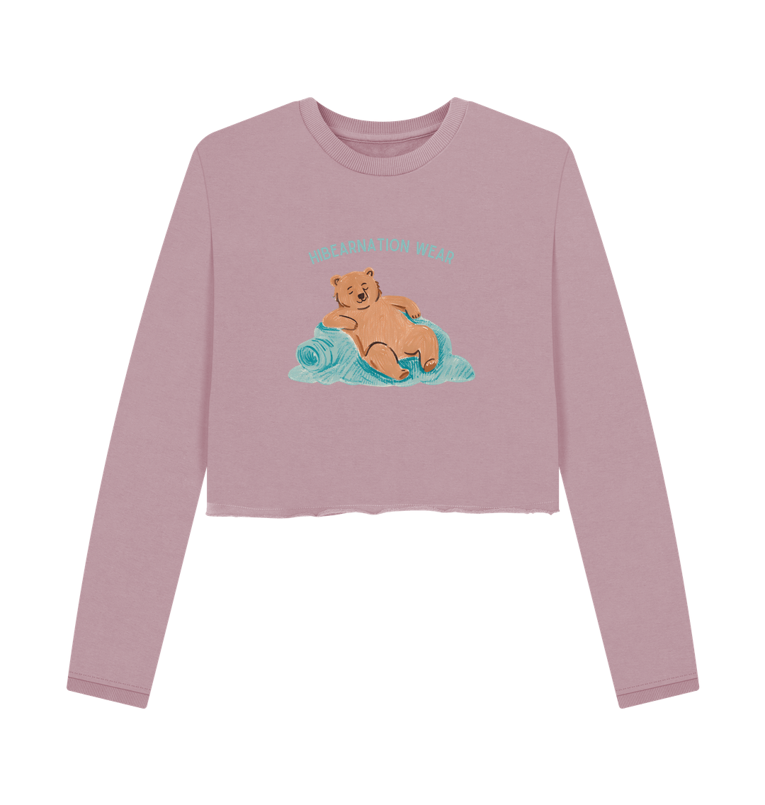 Mauve The Quiet Roar of Grizzly's Rest Blue Font Coloured Fabric