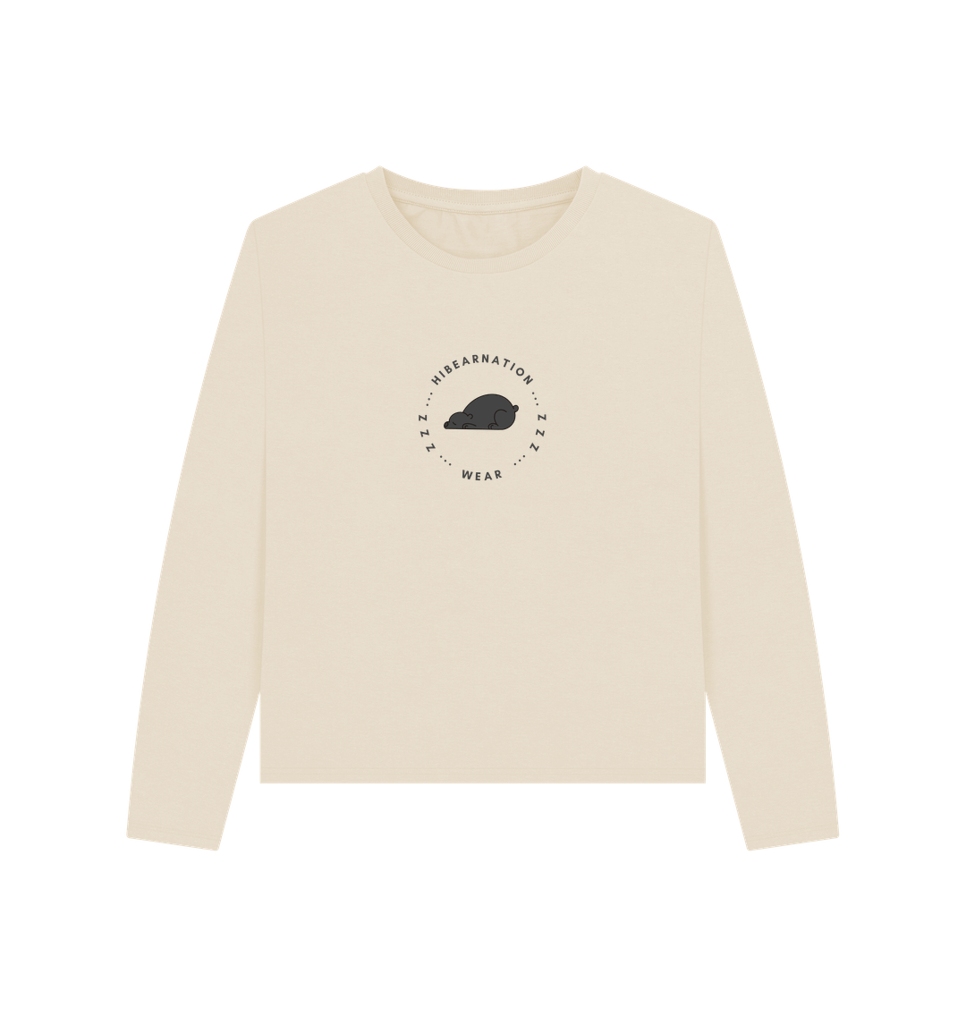 Oat Women Black Bear Heavyweight Long Sleeve T-Shirt