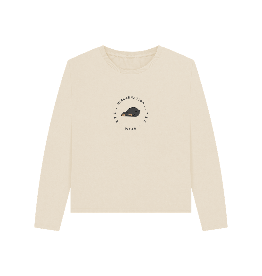 Oat Women Sun Bear Heavyweight Long Sleeve T-Shirt