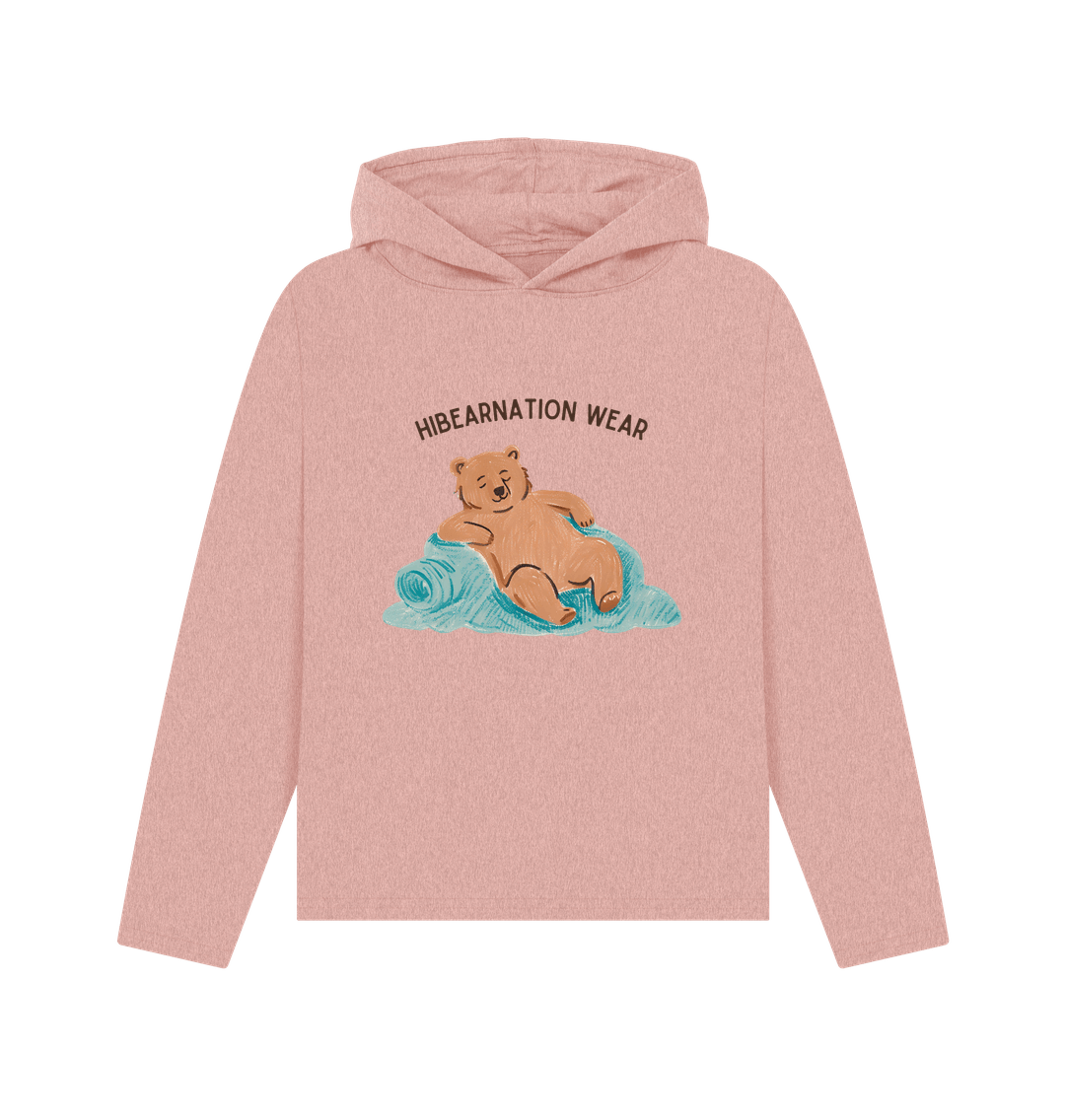 Sunset Pink No Time for Grizzly Business Dark Font Light Fabric
