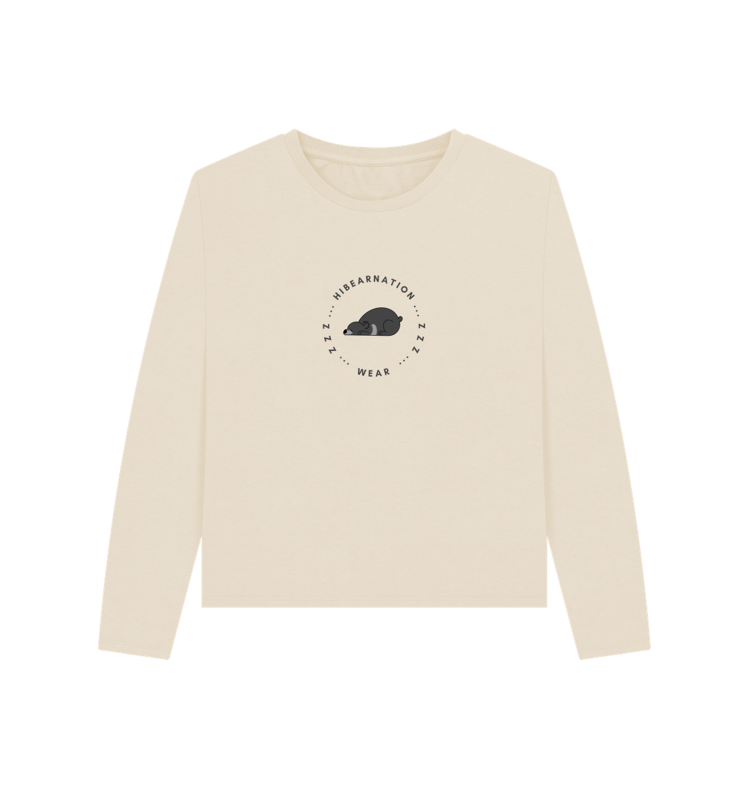 Oat Women Sloth Bear Heavyweight Long Sleeve T-Shirt