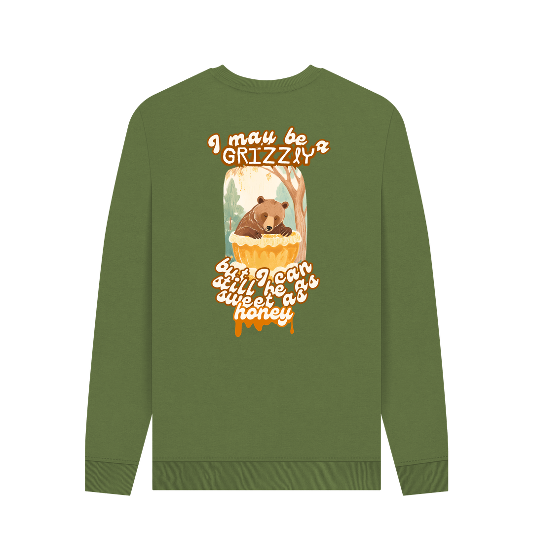 Khaki Printed Sweater Back
