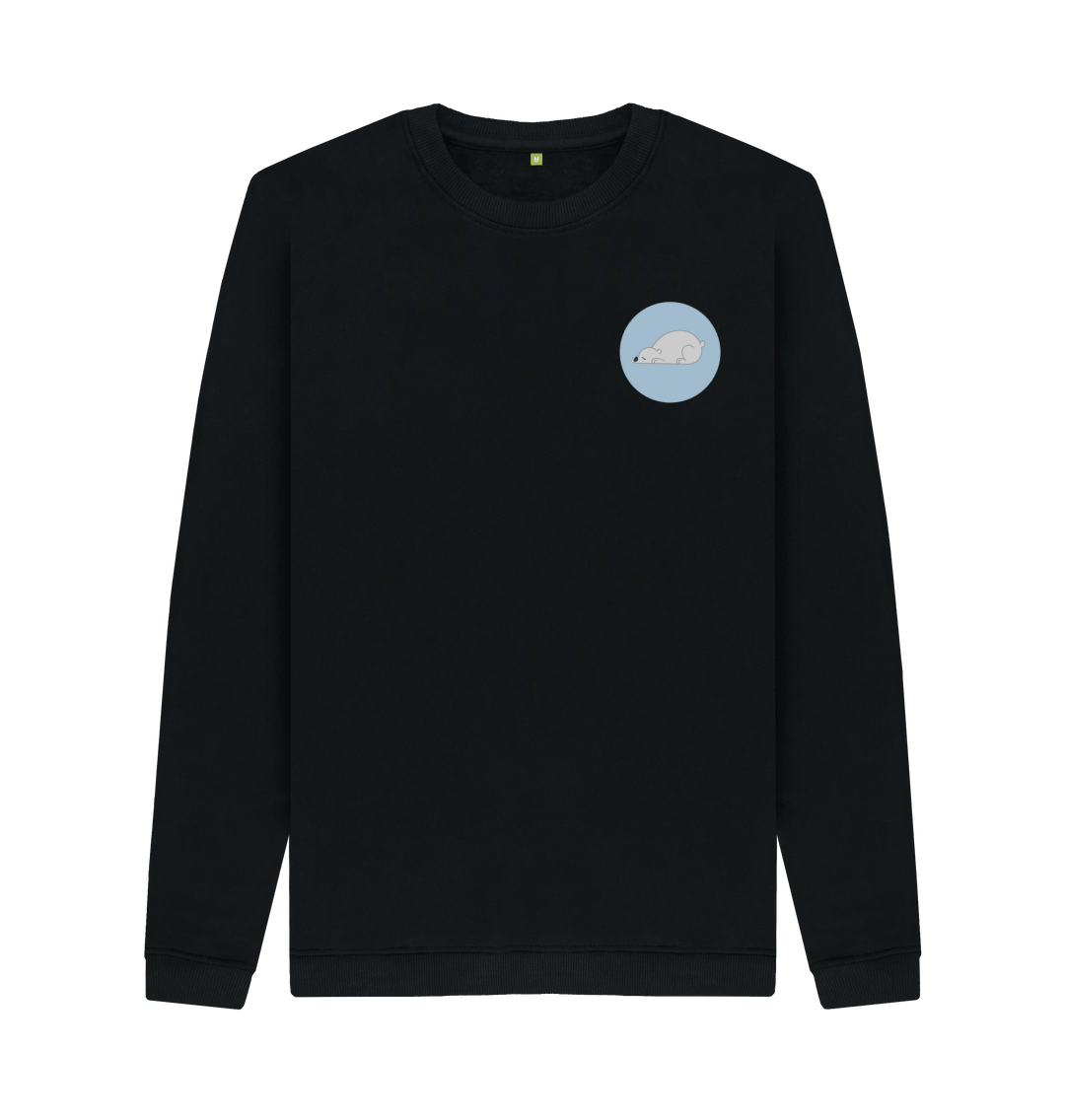 Black Printed Sweater Front