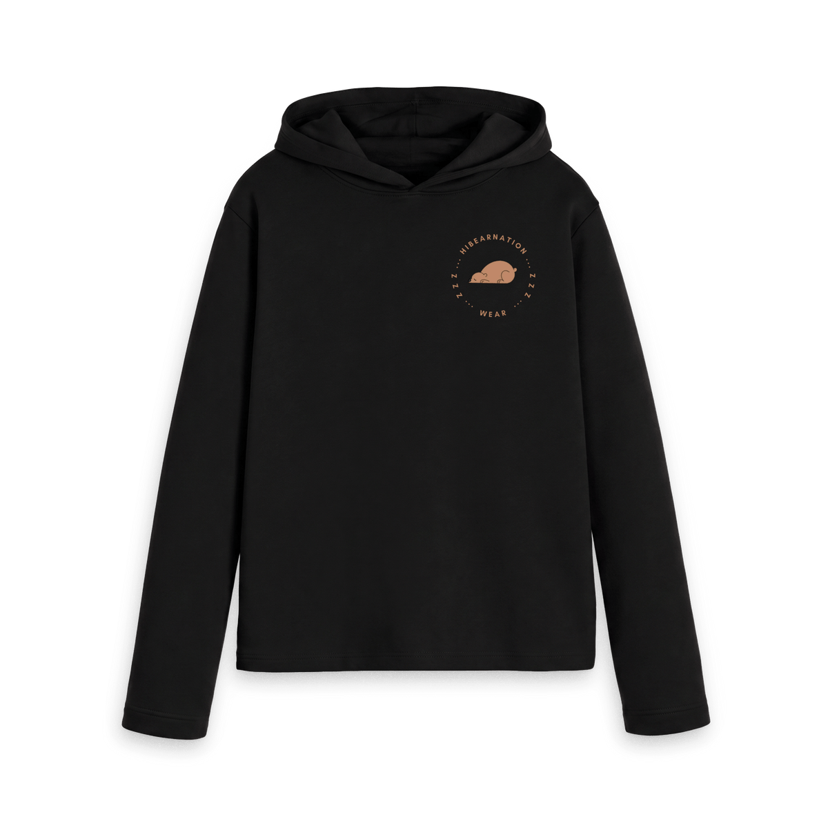 Black Printed Hoody Front