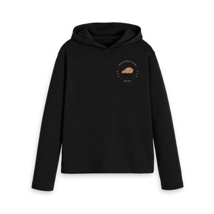 Black Printed Hoody Front