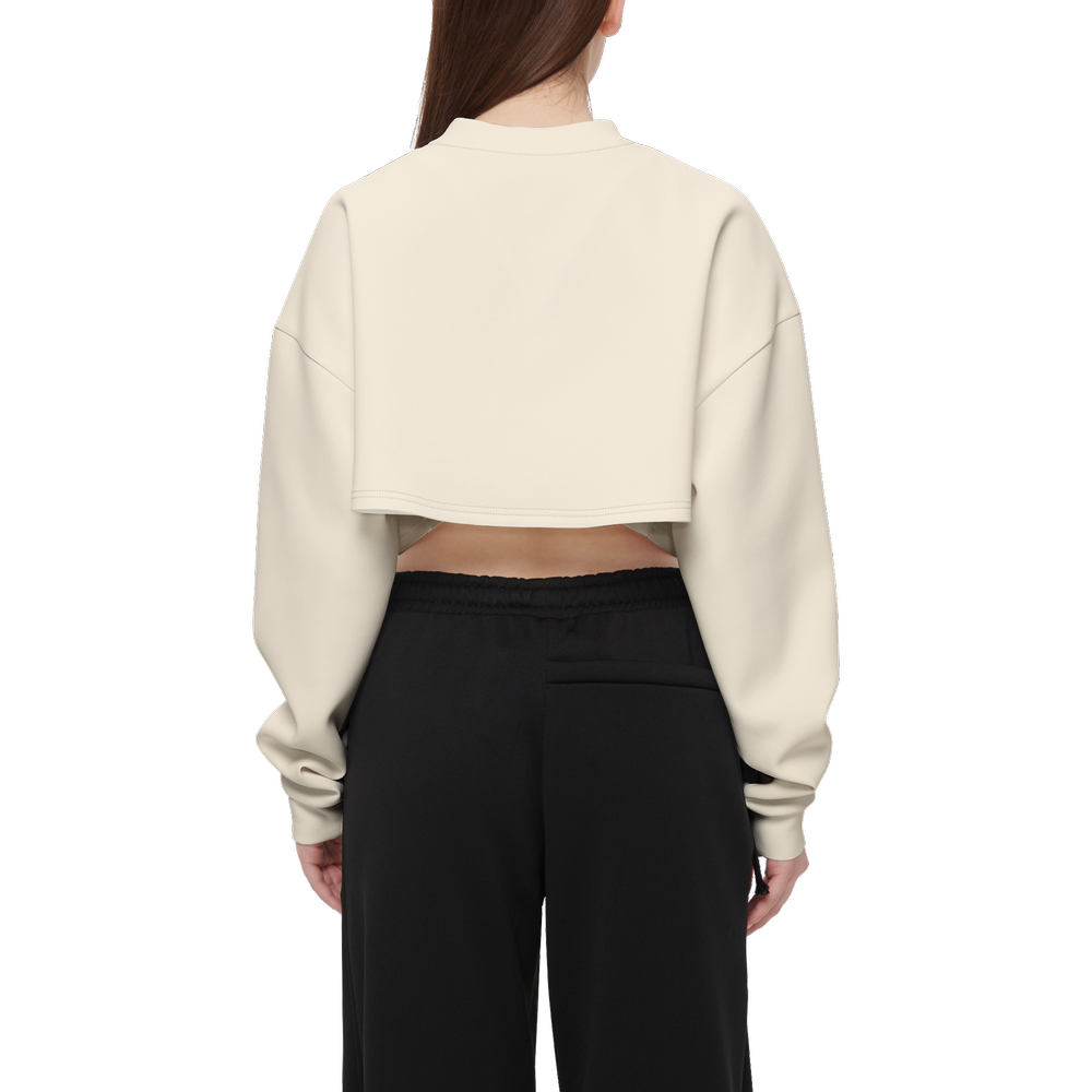 Women's Spectacled Bear Cropped Crewneck Sweatshirt-Techno Scuba Knit