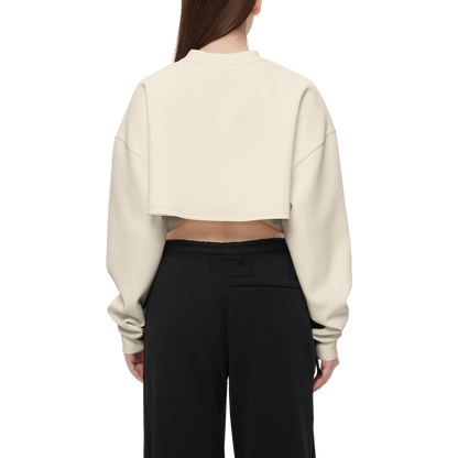 Women's Spectacled Bear Cropped Crewneck Sweatshirt-Techno Scuba Knit