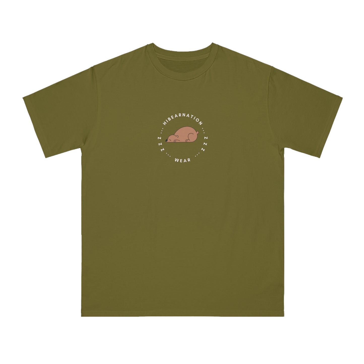 Cozy Organic Unisex T-Shirt - 'Bear Hugs & Honey-Filled Mugs' Design