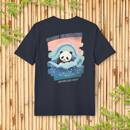 Starry Hibernation Panda T-Shirt - Cozy Unisex Tee for Animal Lovers