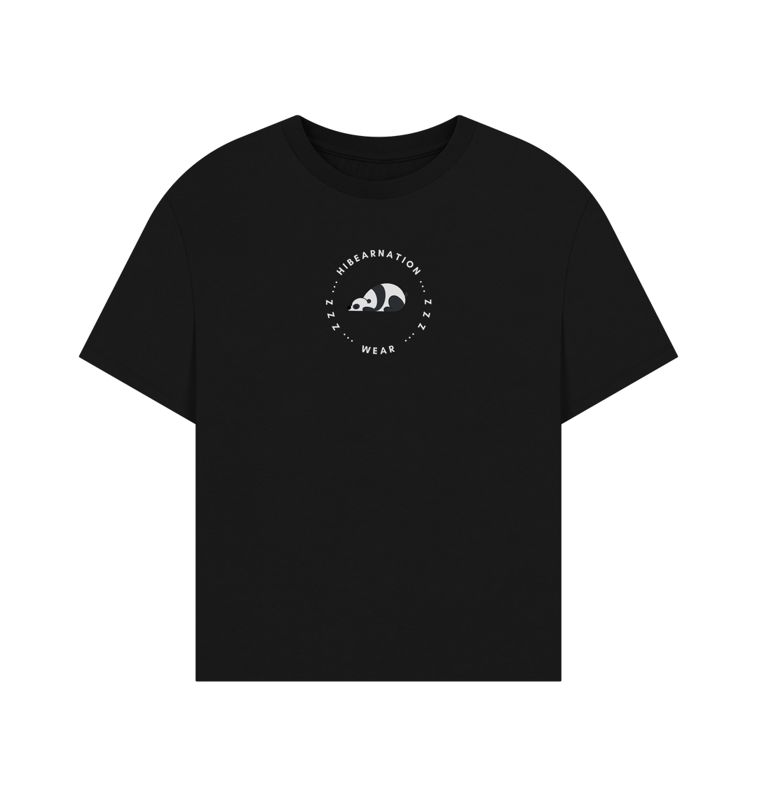Black Panda Oversized Womens Top