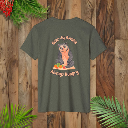 Unisex Recycled Organic T-Shirt - Bear-ly Awake, Always Hungry