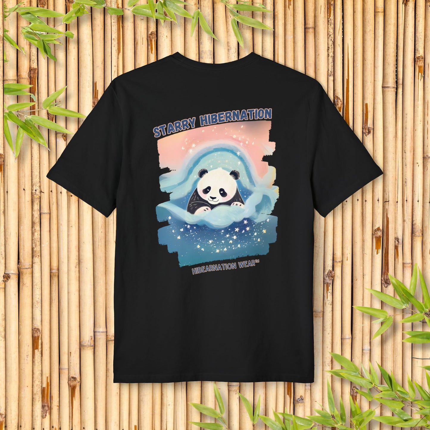 Starry Hibernation Panda T-Shirt - Cozy Unisex Tee for Animal Lovers