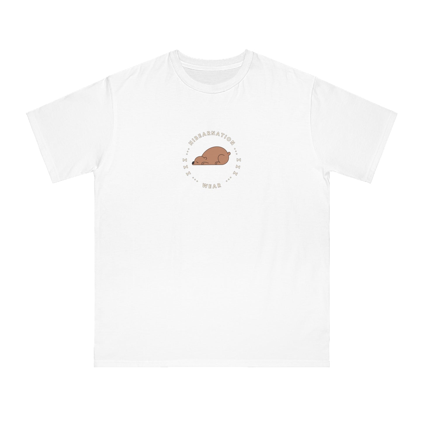 Cozy Organic Unisex T-Shirt - 'Bear Hugs & Honey-Filled Mugs' Design