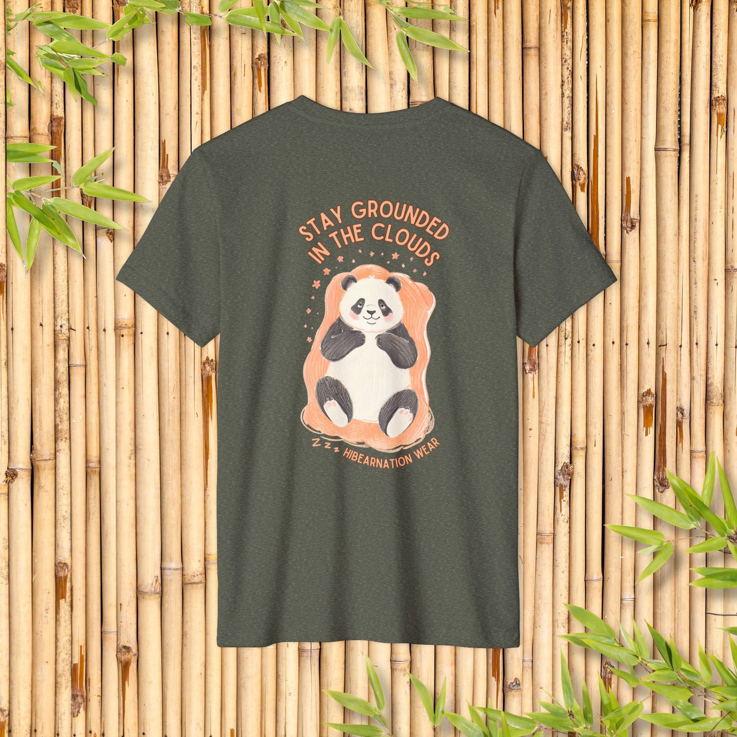 Eco-Friendly Panda T-Shirt - Stay Grounded in the Clouds Design