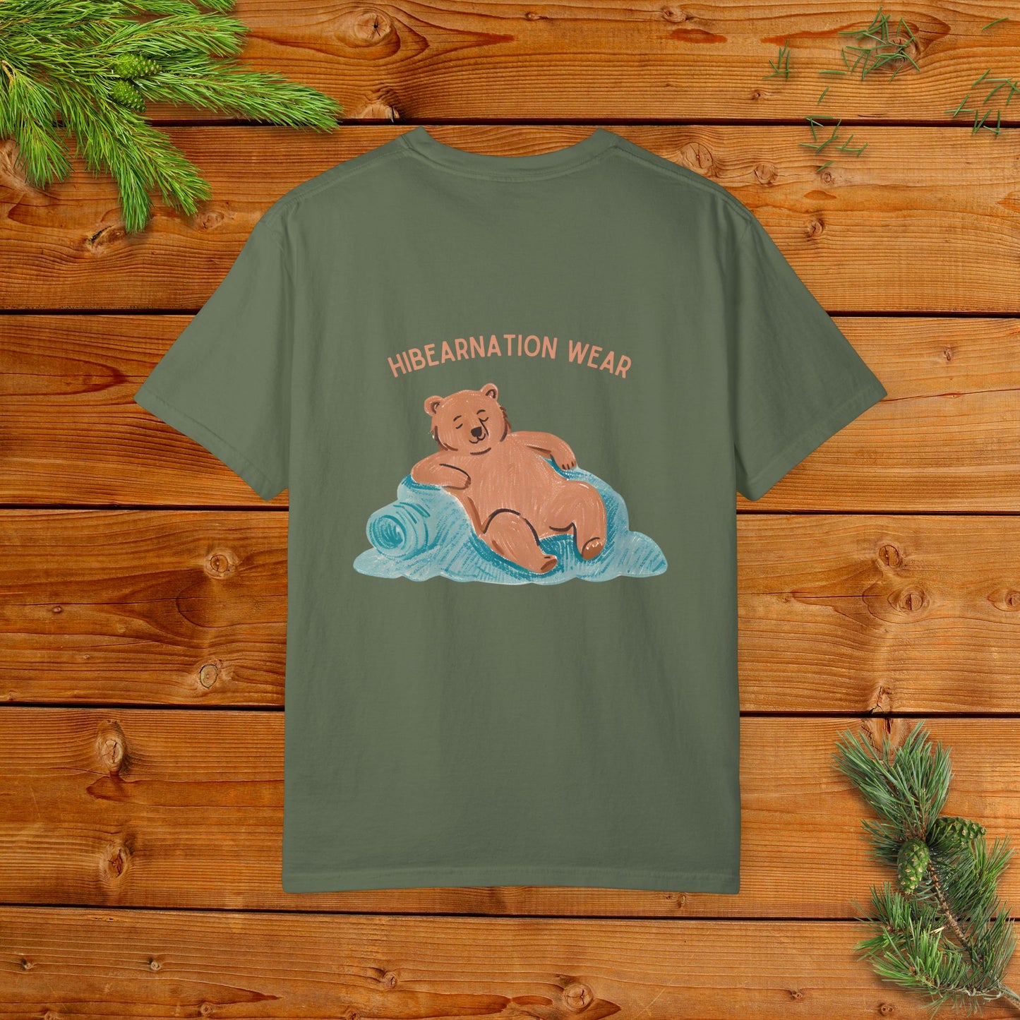 Unisex Garment-Dyed T-Shirt - Chill Bear & Panda Design | Perfect for Nature Lovers