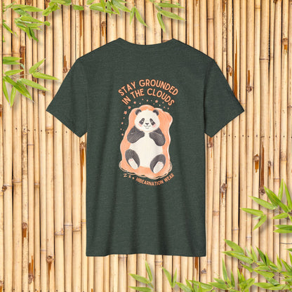Eco-Friendly Panda T-Shirt - Stay Grounded in the Clouds Design