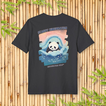 Starry Hibernation Panda T-Shirt - Cozy Unisex Tee for Animal Lovers