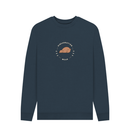 Navy Blue Printed Sweater Front