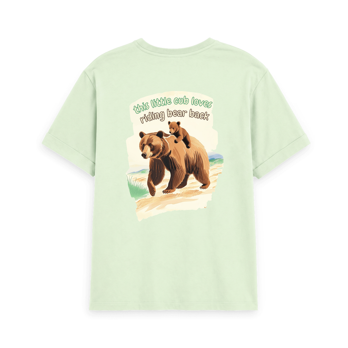 Pastel Green Printed T-shirt Back
