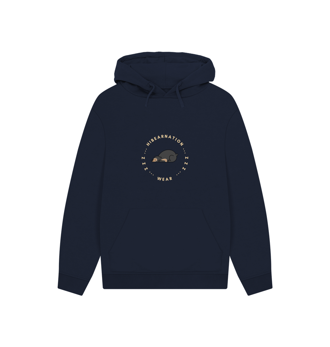 Navy Sun Bear Pouch Pocket Hoodie Dark