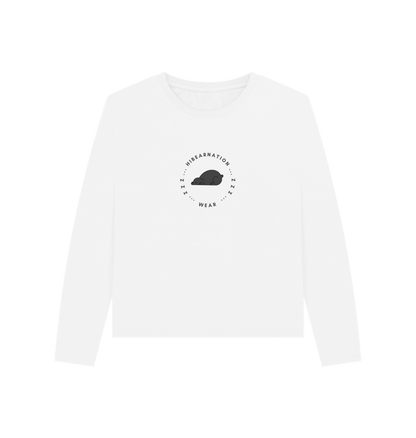 White Women Black Bear Heavyweight Long Sleeve T-Shirt