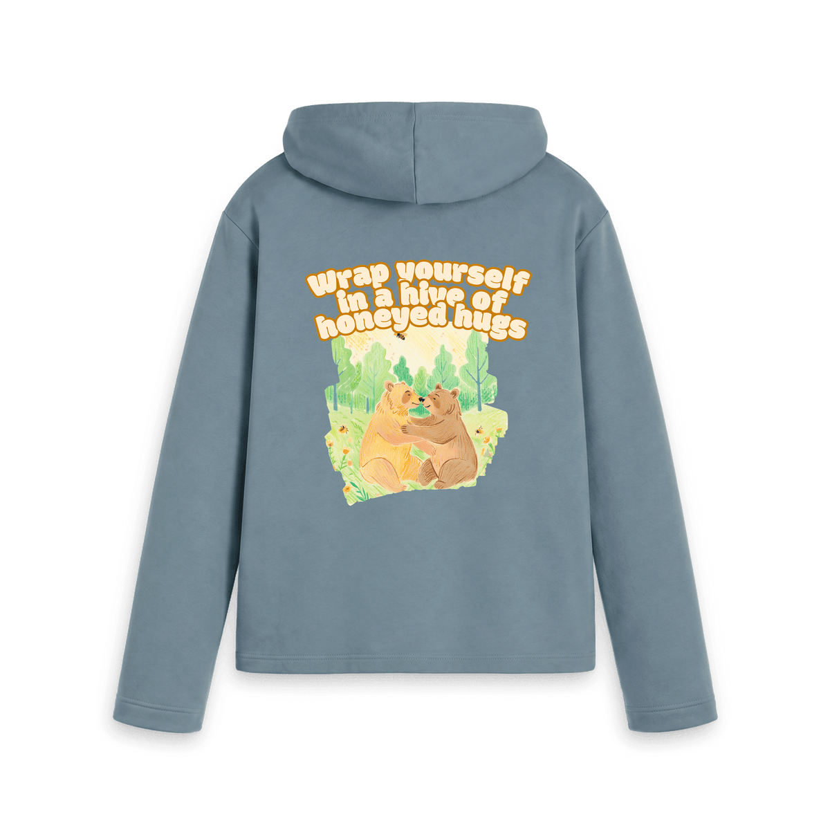 Stone Blue Printed Hoody Back