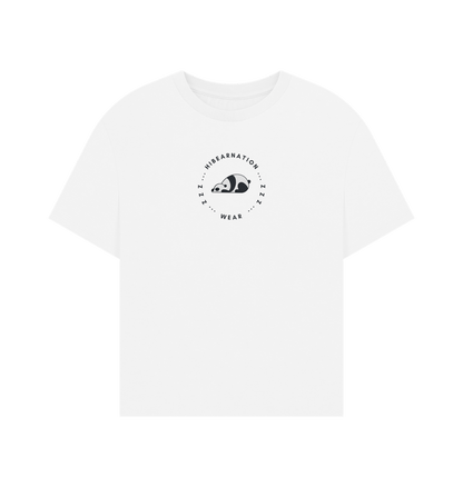 White Women's Oversized Panda Top