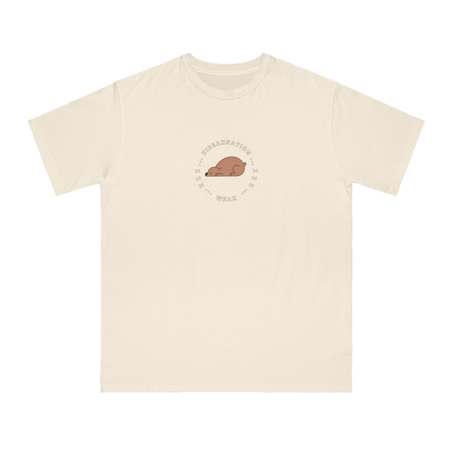 Cozy Organic Unisex T-Shirt - 'Bear Hugs & Honey-Filled Mugs' Design
