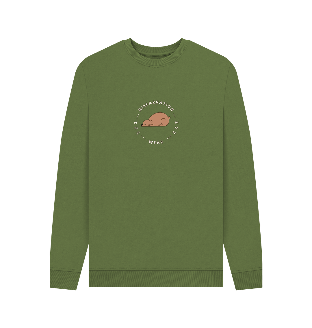Khaki Printed Sweater Front