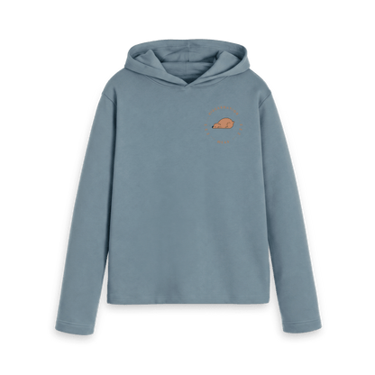 Stone Blue Printed Hoody Front