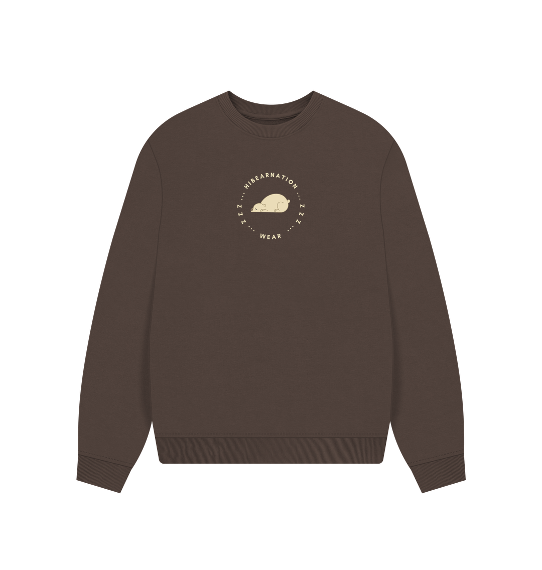 Chocolate Kermode Bear Womens Oversized Loungewear Sweater