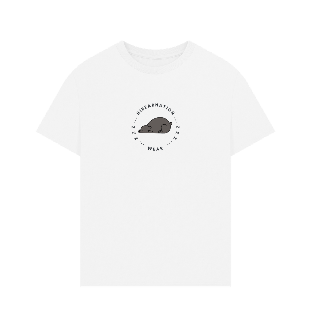 White Black Bear and Lonely Pine on an Oversized Tee