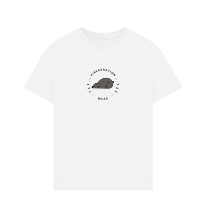 White Black Bear and Lonely Pine on an Oversized Tee