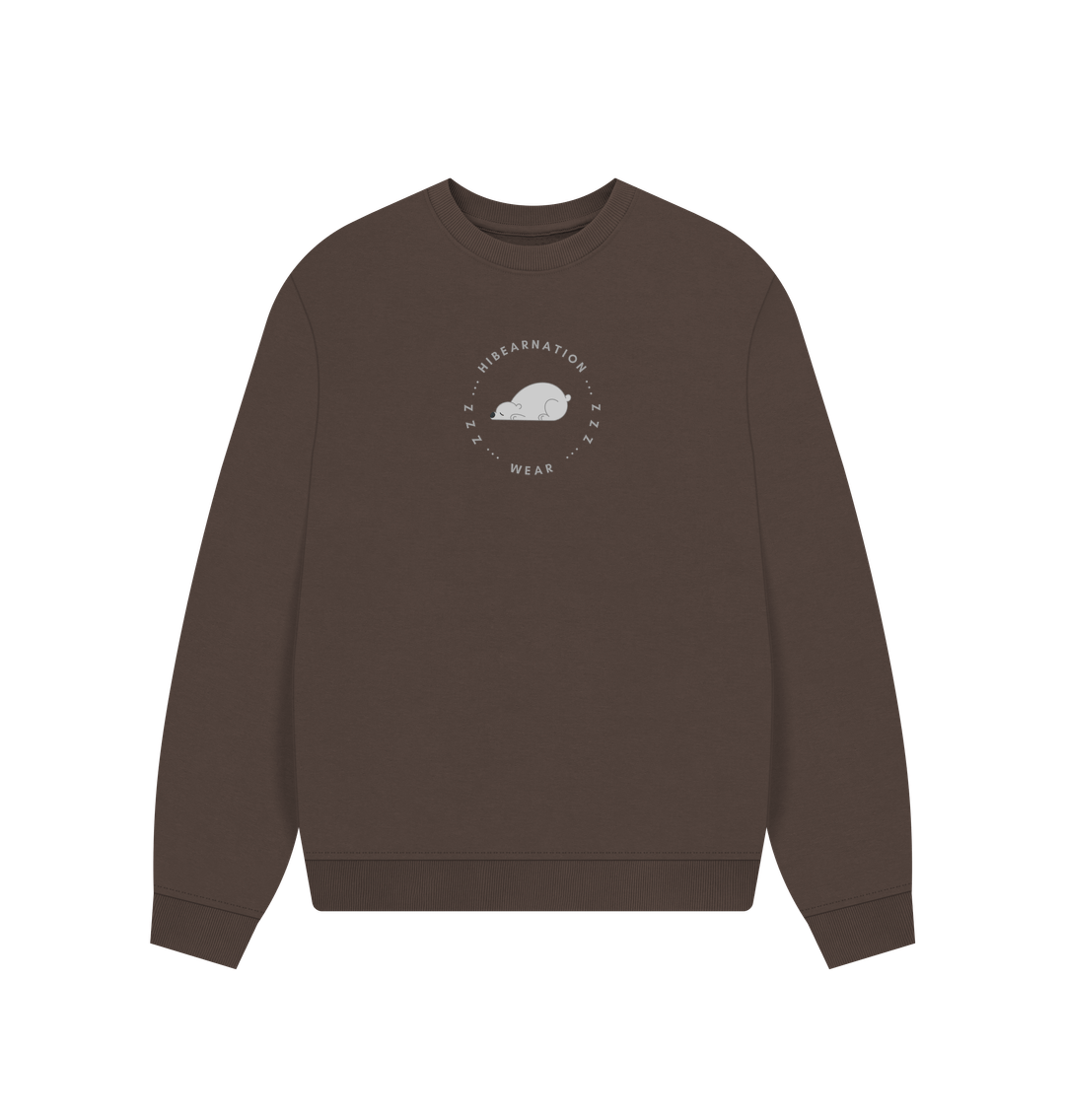 Chocolate Polar Bear Womens Loungewear Over-sized Sweater