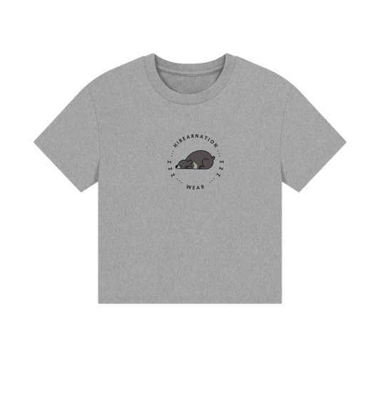 Athletic Grey Moon Bear Women's Boxy Tee