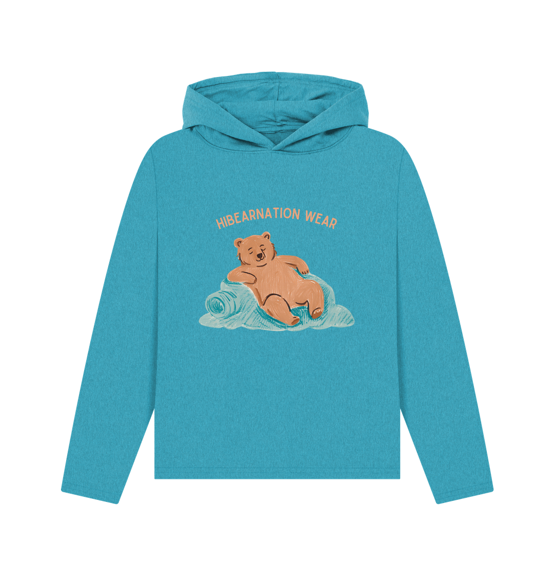 Ocean Blue No Time for Grizzly Business Light Font Dark Fabric