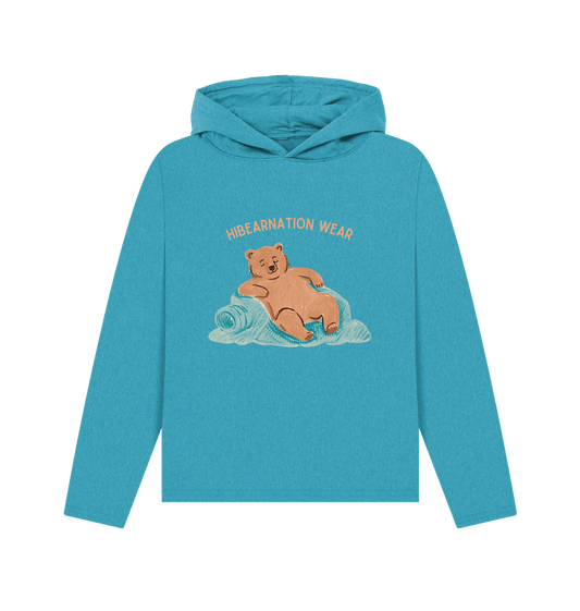 Ocean Blue No Time for Grizzly Business Light Font Dark Fabric