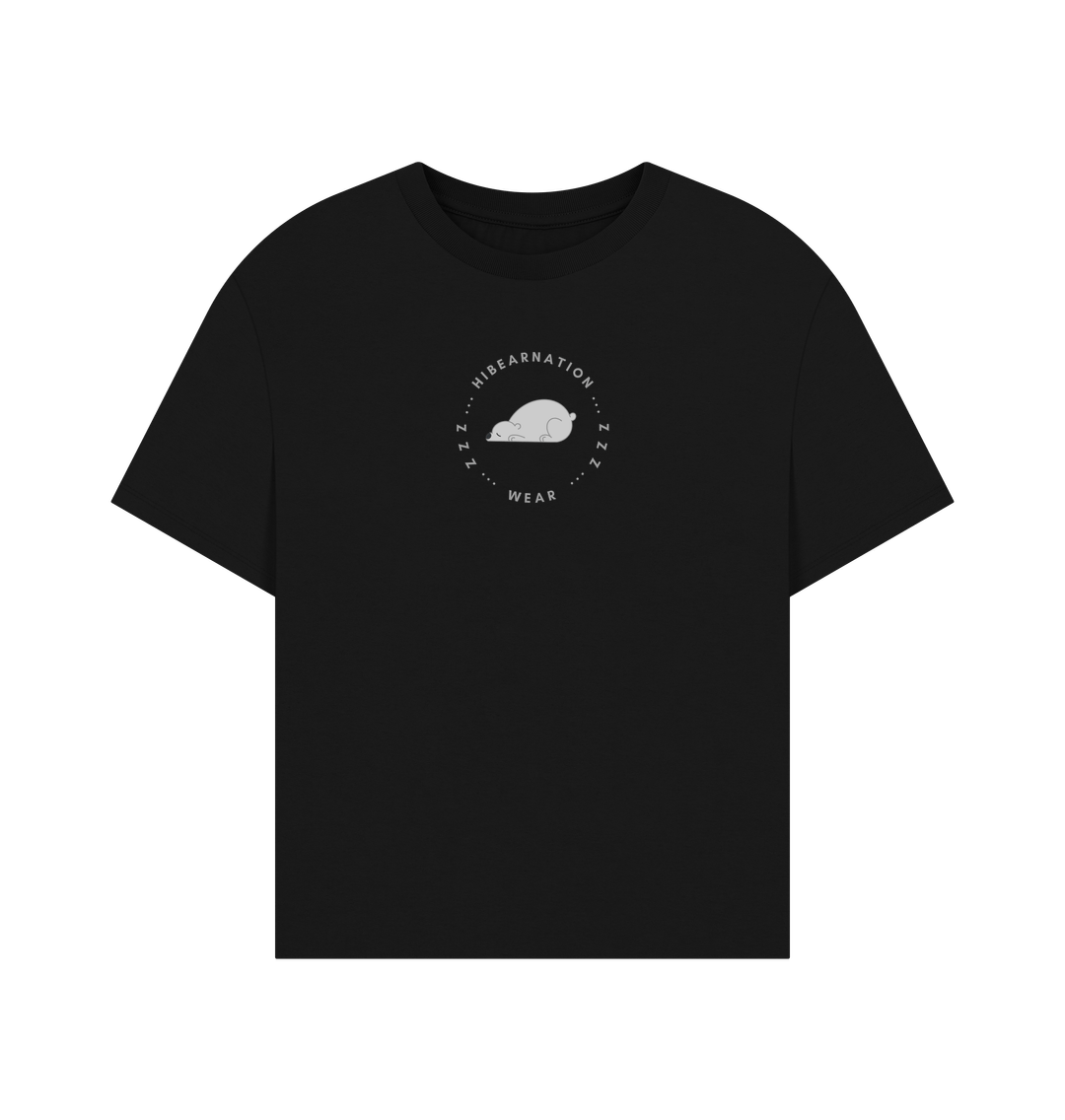 Black Polar bear women oversized t shirt