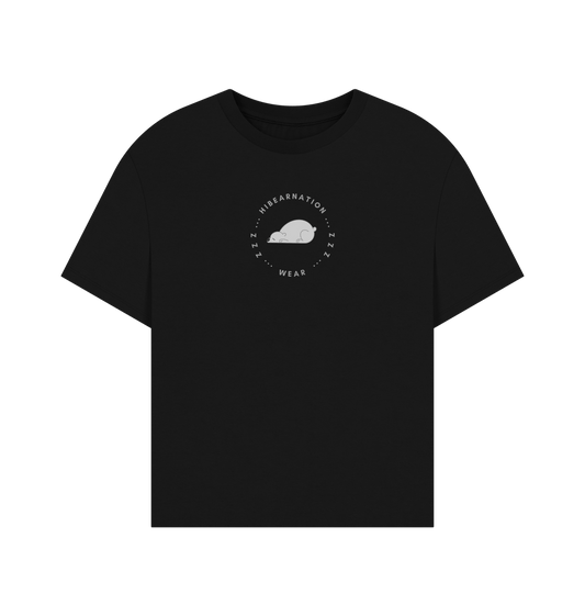 Black Polar bear women oversized t shirt