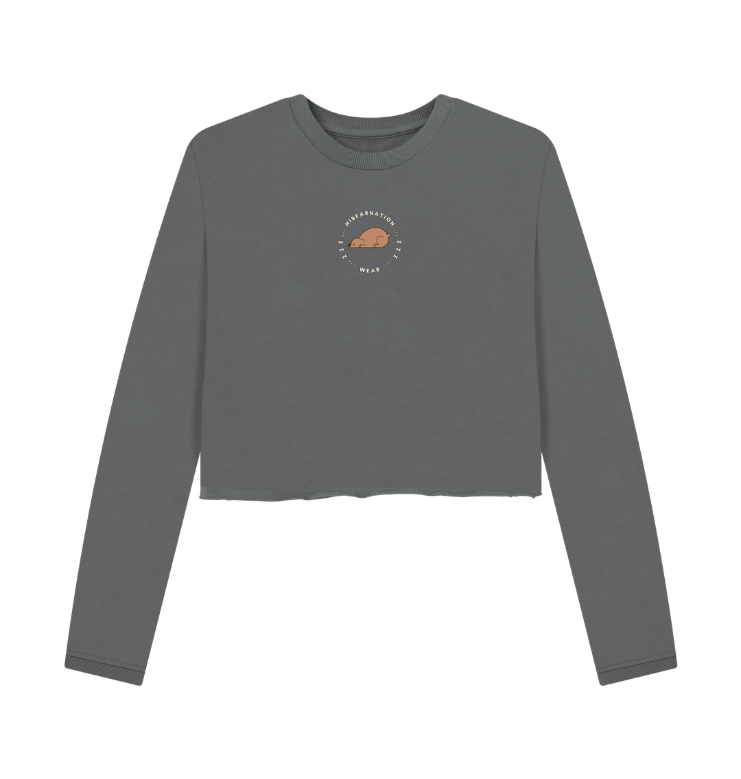 Slate Grey Printed Boxy Jumpers Front
