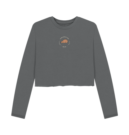 Slate Grey Printed Boxy Jumpers Front
