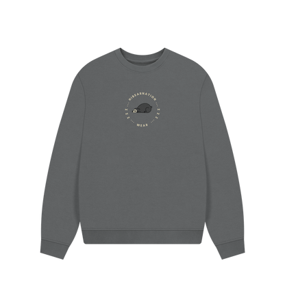 Slate Grey Spectacled Bear Womens Oversized Loungewear