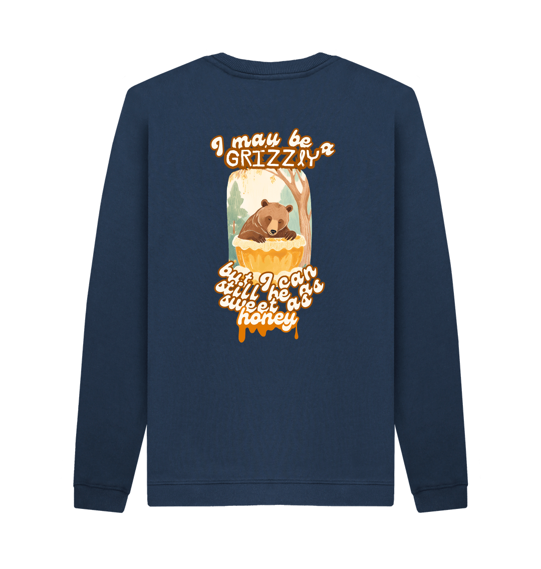 Navy Blue Printed Sweater Back