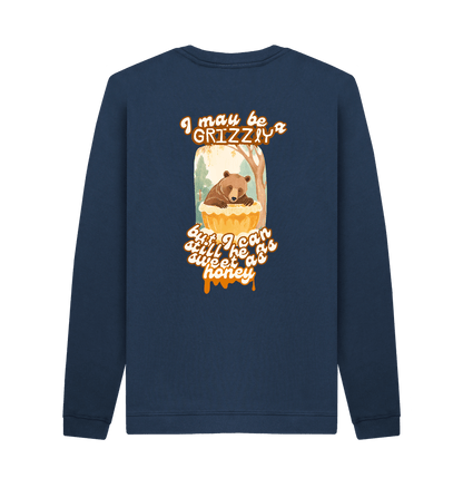 Navy Blue Printed Sweater Back